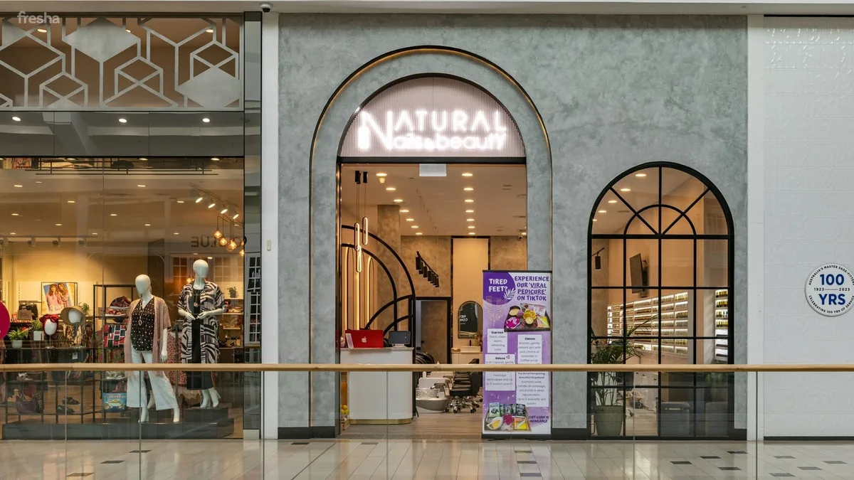 Shopfront of Eastland Natural Nails & Beauty with the NATURAL sign